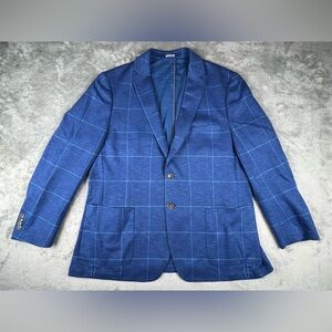 PETER MILLAR Islip Houndstooth Pane Soft Jacket in Blue Size XL Knit Retail $700
